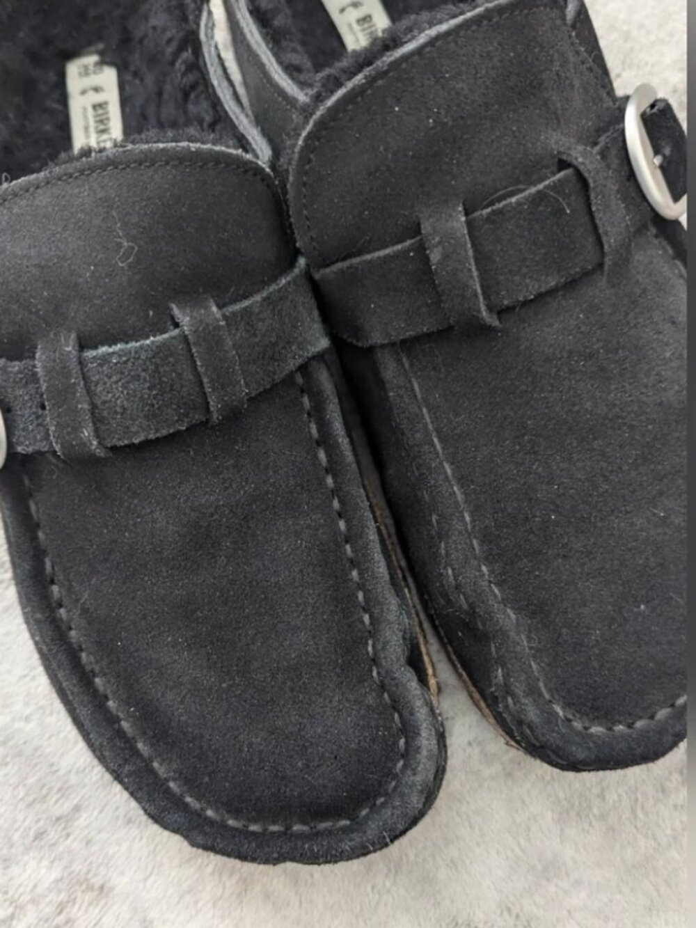 Birkenstock Black Buckley genuine shearling Size 40 - Picture 3 of 16